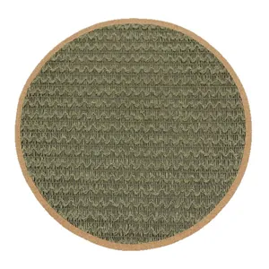 Japanese minimalist woven placemat in green and brown for heat insulation and non-slip use