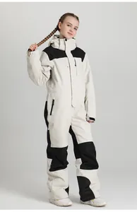 Close-up of professional waterproof fabric and hood detail on children's ski jumpsuit