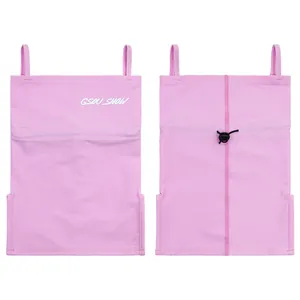 Pink GSOU SNOW windproof skiing face mask with ear loops and adjustable drawstring