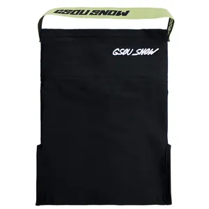 Borsa professionale nera GSOU SNOW per attrezzatura da sci con tracolla verde neon