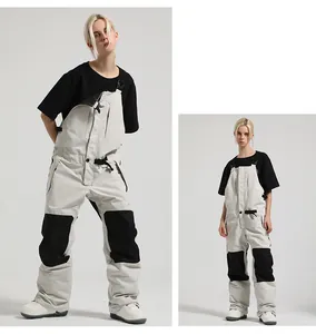 Detailansicht der Unisex-Skilatzhose mit verstärkten Knien und verstellbaren Trägern