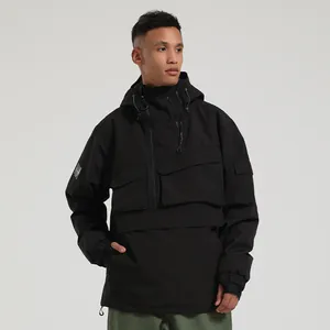 Unisex Outdoor Waterproof Ski Jacket Warm Windproof Hooded Anorak Multi-Pocket Snowboard Coat For Men Women Winter Sport Outerwear
