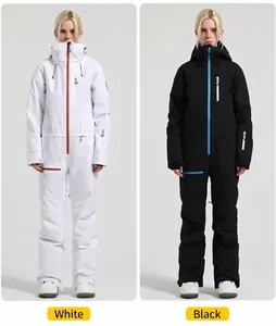 Close-up of professional waterproof zippers and hooded windproof details on ski suits