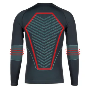 Winter thermal base layer for kids with breathable heat zones on the back and elbows