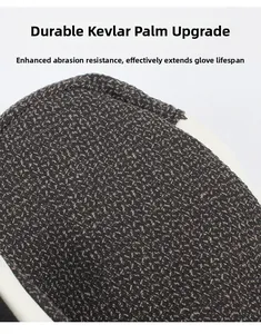 Vista macro del palmo rinforzato in Kevlar sui guanti da sci professionali antiusura