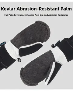 Dettaglio del palmo in Kevlar sulle manopole da sci con texture antiscivolo rinforzata
