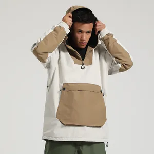 Wasserdichte Winddichte Skijacke Mit Kapuze Color-Block Snowboard-Anorak Für Damen Herren Atmungsaktive Thermische Sportbekleidung