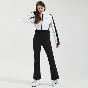 Professioneller Einteiliger Skianzug Damen Wasserdicht Warm Slim Fit Jumpsuit Outdoor Winter Snowboard Bekleidung Mit Gürtel