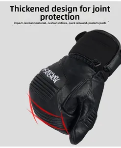 Detail of winter ski glove featuring thick knuckle protection and wear-resistant fabric