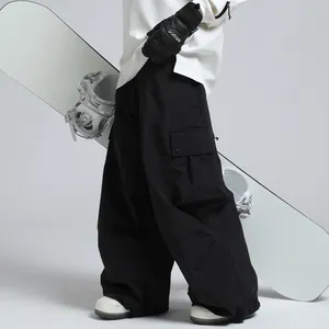 Professional Waterproof Ski Pants For Men Women Thermal Windproof Cargo Snowboarding Pants Baggy Loose Fit Ski Trousers