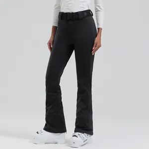 Professional Women's Slim Fit Ski Pants Windproof Waterproof Warm Padded Snowboard Pants High Waist Trousers Bottom