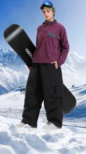 Women's outdoor ski pants with side pockets and waterproof breathable features