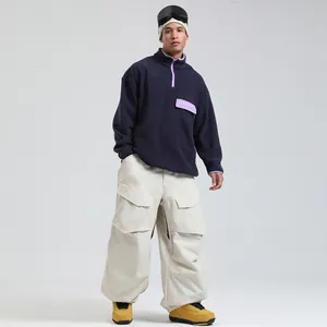 Waterproof Windproof Ski Pants For Men Women Breathable Snowboard Cargo Pants Winter Outdoor Sports Loose Insulated Bottoms