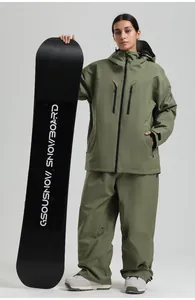 Olive green professional ski jacket and matching pants set for winter outdoor sports