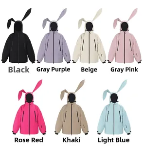Detailed grid showing professional waterproof kids' ski jackets in seven solid colors