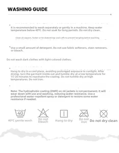 Detailed washing guide for waterproof ski pants including care labels and maintenance tips