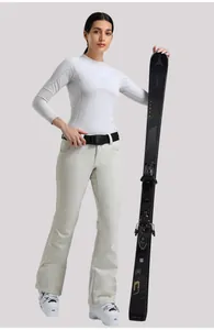 Pantaloni da sci termici slim fit con cintura nera funzionale e tessuto elasticizzato