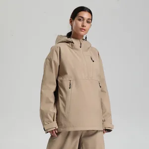 Damen Skianzug in Khaki mit wasserdichter Schlupfjacke und passender Hose