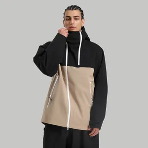 Combinaison de Ski Professionnelle Imperméable Coupe-vent Hommes Femmes Capuche Bloc de Couleur Veste de Snowboard Sports d'Hiver