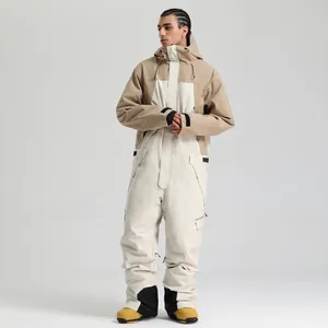 Combinaison de ski professionnelle pour homme avec capuche et tissu thermique isolant