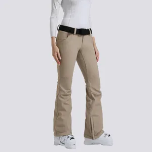 Pantaloni da Sci Professionali da Donna Impermeabili Antivento Traspiranti Slim Fit Foderati in Pile Sport Invernali Pantaloni da Neve Con Cintura