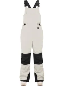 Kids waterproof windproof ski overalls with reinforced knees and adjustable straps