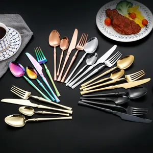 Stainless Steel Cutlery Mirror Polish Knife Fork Large Spoon Small Spoon Nordic Minimalist European Flatware For Home Banquet Dinner