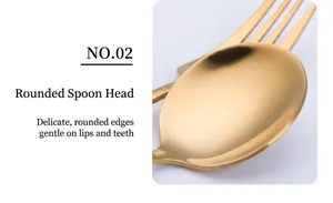 Detail of smooth golden spoon head with polished mirror finish and rounded safe edges