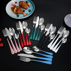 Modern Stainless Steel Cutlery Set Portuguese Style Mirror Polished Dinnerware With Dinner Knife Fork Spoon For Home Banquet Wedding