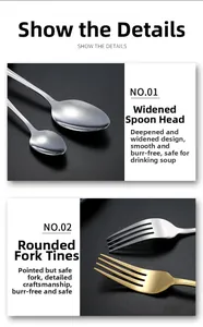 Macro detail of polished stainless steel cutlery set with anti-slip striped handles