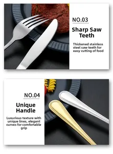 Detailed close-up of sharp serrated stainless steel knife and ergonomic line-pattern handle