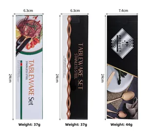 Detail view of gift box packaging dimensions and weights for stainless steel cutlery sets