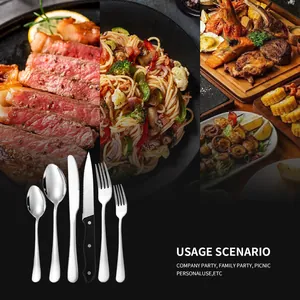 Modern Stainless Steel Knife Fork Spoon Mirror Polished Tableware Dinnerware Cutlery With Steak Knife For Home Wedding Party