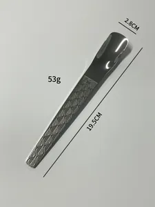Détails de la cuillère à dessert en acier inoxydable, manche texturé feuille de 19,5 cm