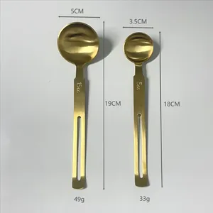 Paramètres de taille détaillés des cuillères doseuses en acier inoxydable doré mat