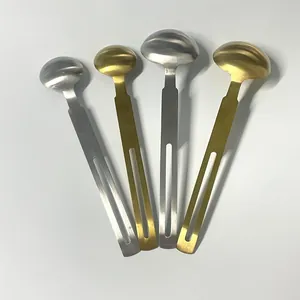 Lot de 4 cuillères à mesurer en acier inoxydable 304 avec longs manches fendus et fini mat