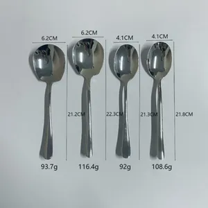 Spécifications détaillées du lot de quatre cuillères de service en acier inox 304