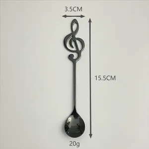 Detailansicht des Musiknotenlöffels mit Maßen von 15,5 cm Länge und 3,5 cm Breite