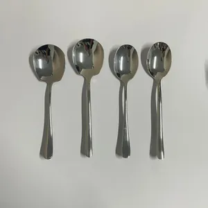 Lot de cuillères de service en acier inox 304 avec têtes rondes et ovales