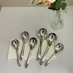 Lot de cuillères rondes en acier inoxydable 316 poli de différentes tailles pour soupe