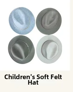 Chapeaux fedora classiques pour enfants en feutre bleu clair, taupe, vert et beige