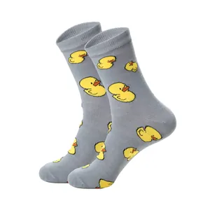 Mens Cartoon Animal Pattern Crew Socks Breathable Polyester Mid Tube Casual Fashion Socks For Daily Wear
