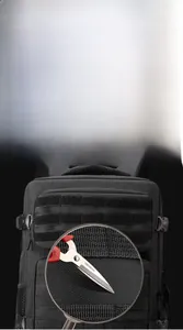 Detail of high-density nylon fabric showing anti-scratch texture on a tactical backpack