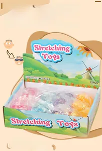 Wholesale box of twelve colorful cat paw stress relief squishies in individual packaging