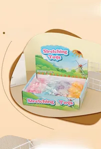 Detail view of 12-piece set cat paw stress relief toys with flour filling in display box