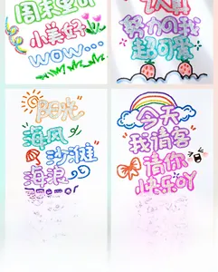 Close-up of 2.5mm double line outline pens showing metallic glitter ink on white paper