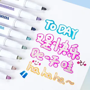Metallic Double Line Outline Pens For DIY Art Painting Craft Greeting Cards Multi Color Glitter Drawing Markers School Office Supplies