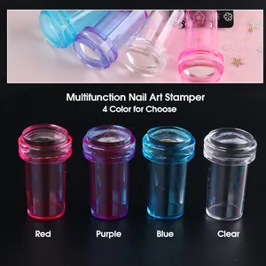 Kit de sellos multifunción para uñas en 4 colores: rojo, púrpura, azul y transparente