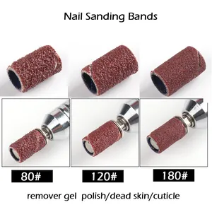 Professionele nagelschuurbandjes in 80, 120, 180 grit met metalen as voor nagelfrees