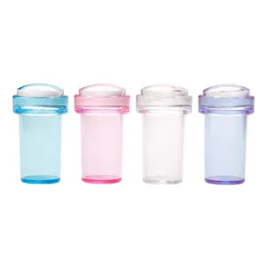 Juego de 4 estampadores de silicona de 2,4 cm para decoración de uñas con puntas de gel